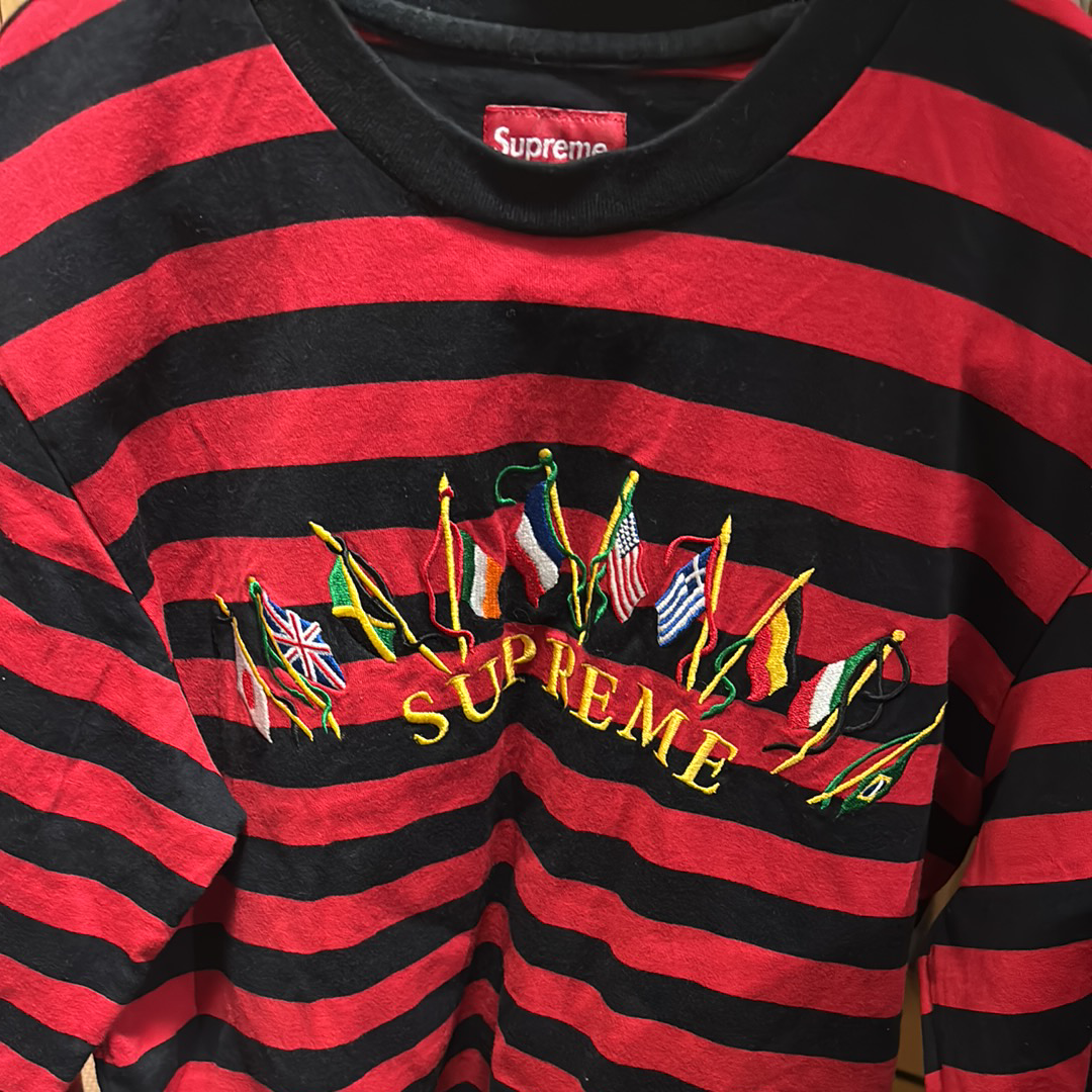 Supreme Flags L/S Top "Red Stripe"