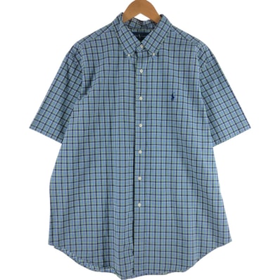 古着 ラルフローレン Ralph Lauren CLASSIC FIT 半袖 ボタンダウン チェックシャツ メンズXL相当/eaa539493