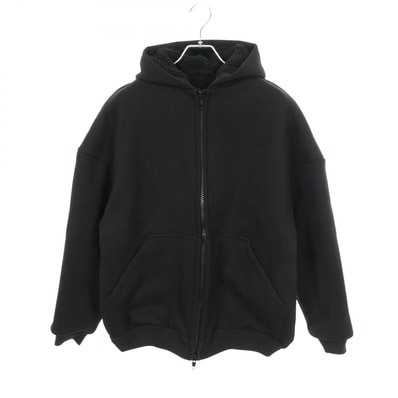 バレンシアガ BALENCIAGA SKIWEAR フリース ジップアップ パーカー 衣料品 トップス コットン メンズ ブラック系 773668 【中古】