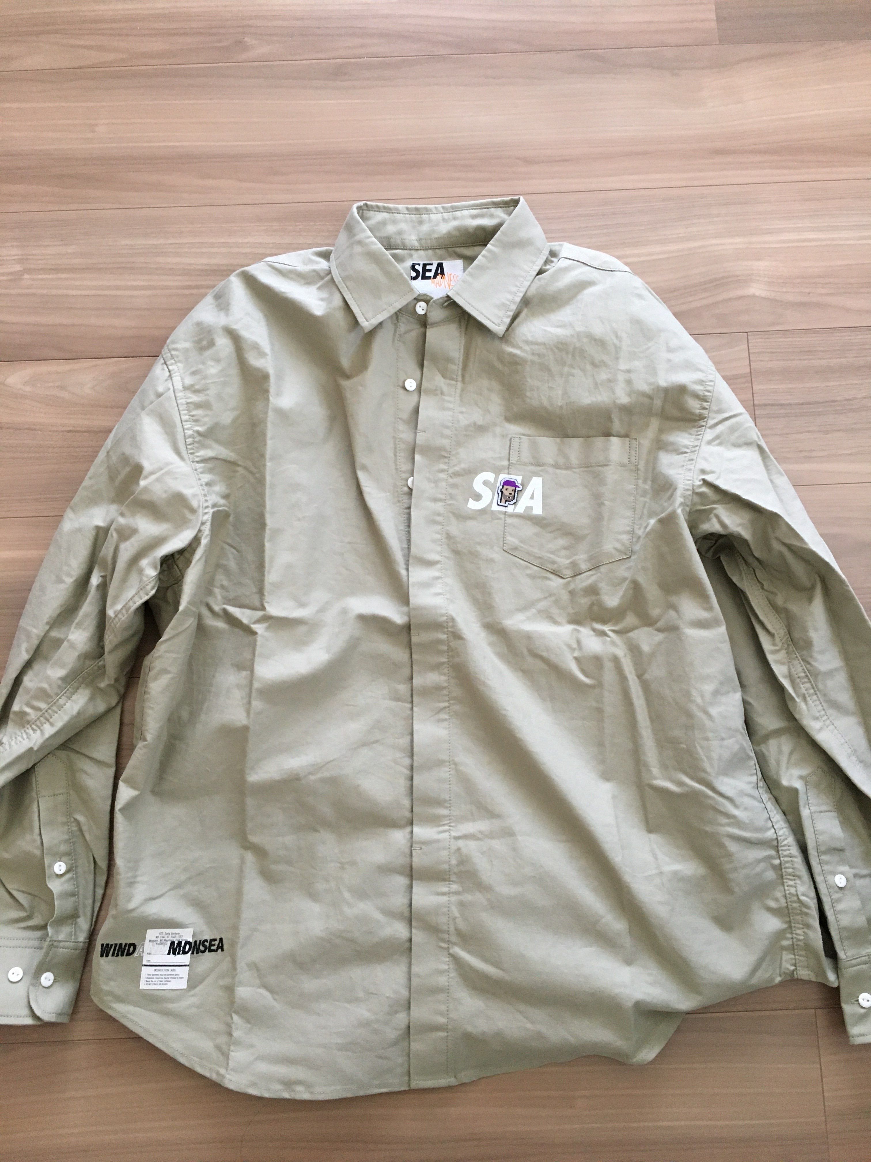 WIND AND SEA x MADNESS OXFORD SHIRTS "Beige"