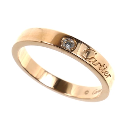 CARTIER カルティエ K18PG ピンクゴールド Cドゥ カルティエ ウェディング 1Pダイヤ リング・指輪 B4086453 ダイヤモンド 13号 53 3.8g レディース【中古】【美品】