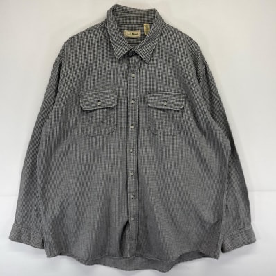 古着 90's/90年代 エルエルビーン L.L.Bean 長袖シャツ チェック 胸ポケット ネル 大きいサイズ 2XL ブラック系 メンズ