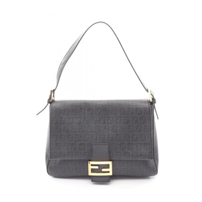 フェンディ FENDI マンマバケット ズッキーノ ショルダーバッグ バッグ PVCコーティングキャンバス レザー レディース グレー系 / ブラック系 【中古】