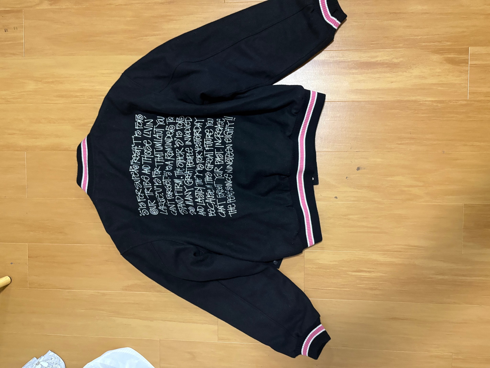 Stussy S Talk Melton Varsity Jacket "Black "