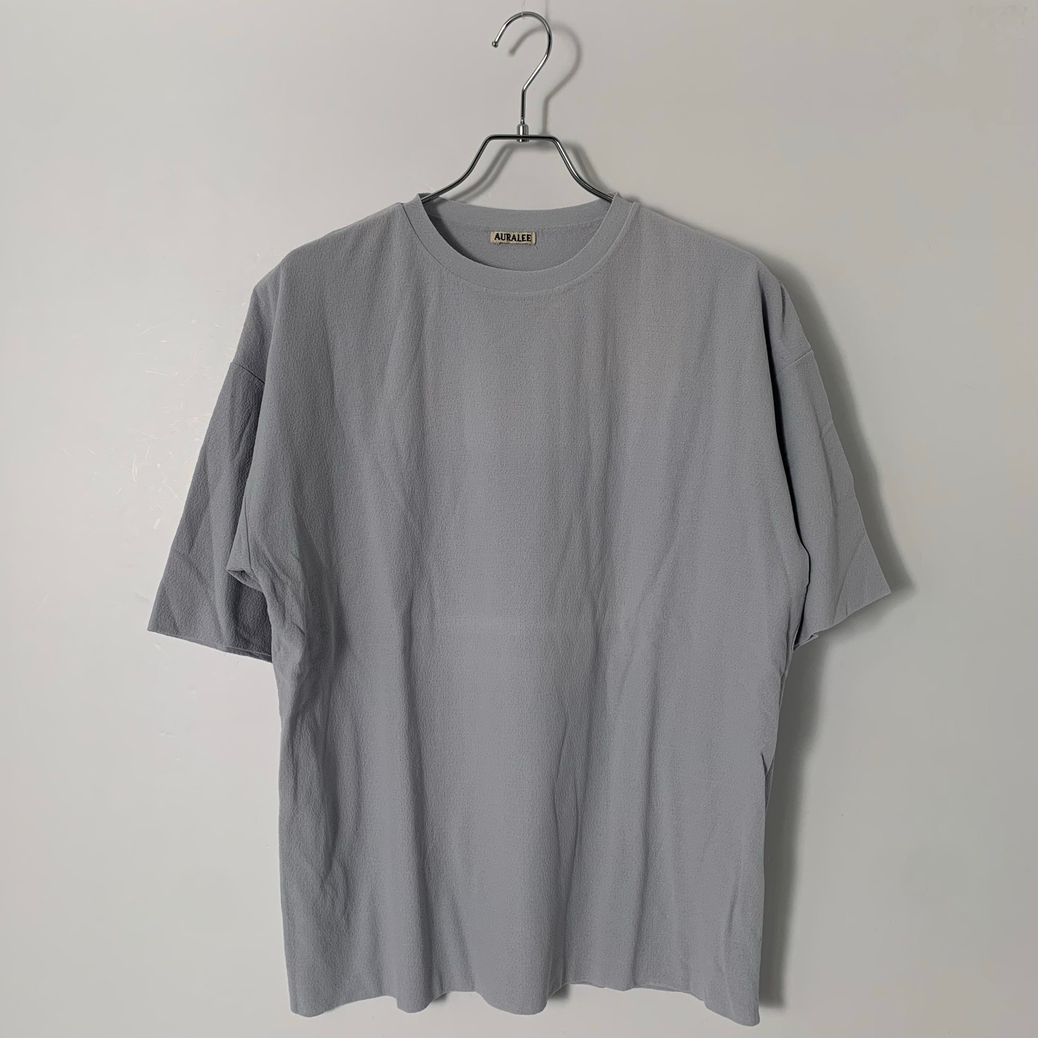 AURALEE Hard Twist Amunzen Double Cloth Tee "Light Blue"
