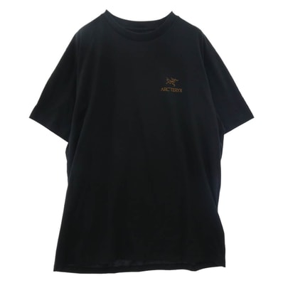 ARC'TERYX アークテリクス Tシャツ X000009535 Kragg SL Cotton Bird Word SS クラッグ SL コットン バード ワード ショートスリーブ Tシャツ ブラック系 L【美品】【中古】