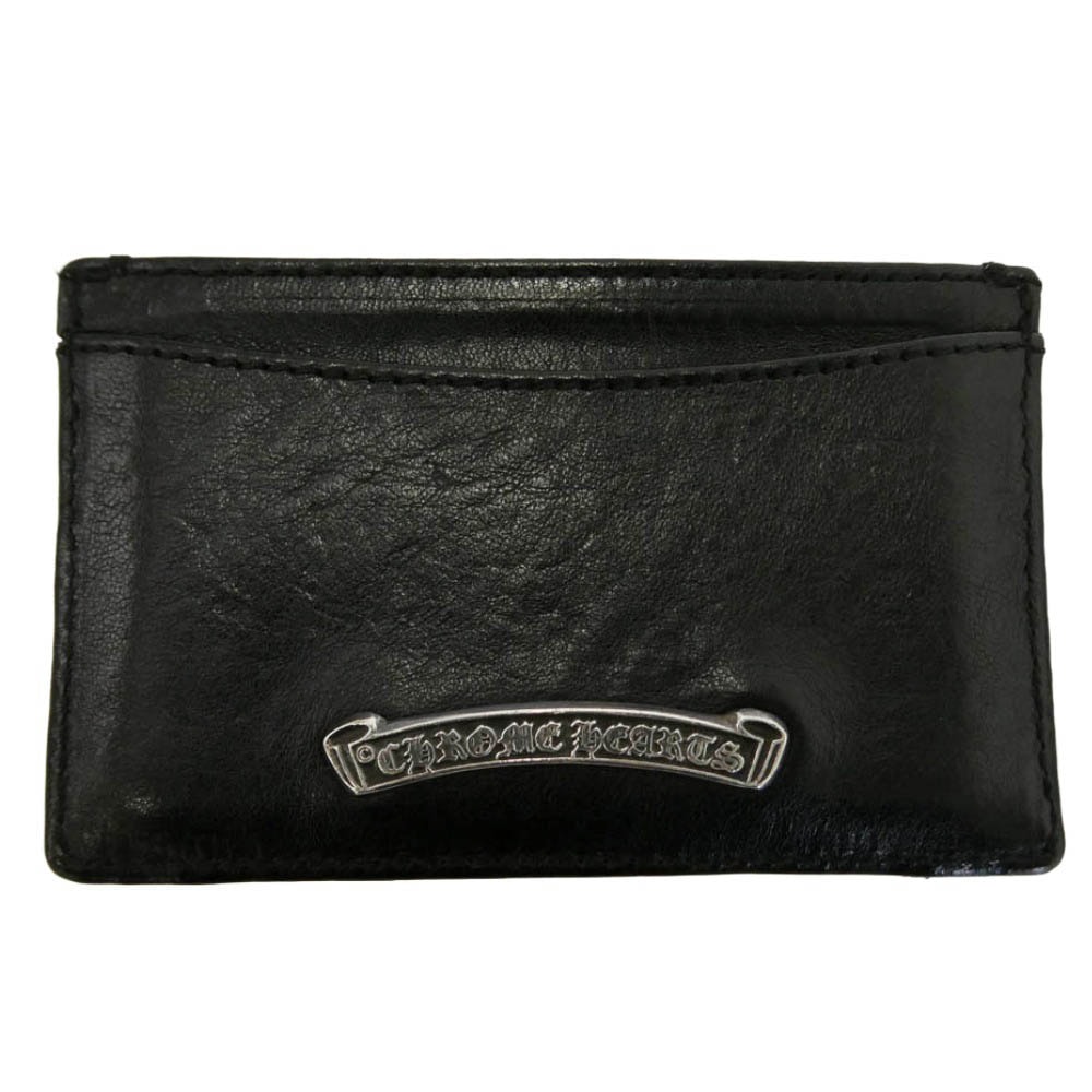 CHROME HEARTS クロムハーツ(原本無) JOTTER ジョッター スクロールラベル付き レザー カードケース ブラック系【中古】