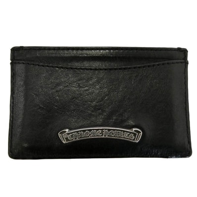 CHROME HEARTS クロムハーツ(原本無) JOTTER ジョッター スクロールラベル付き レザー カードケース ブラック系【中古】