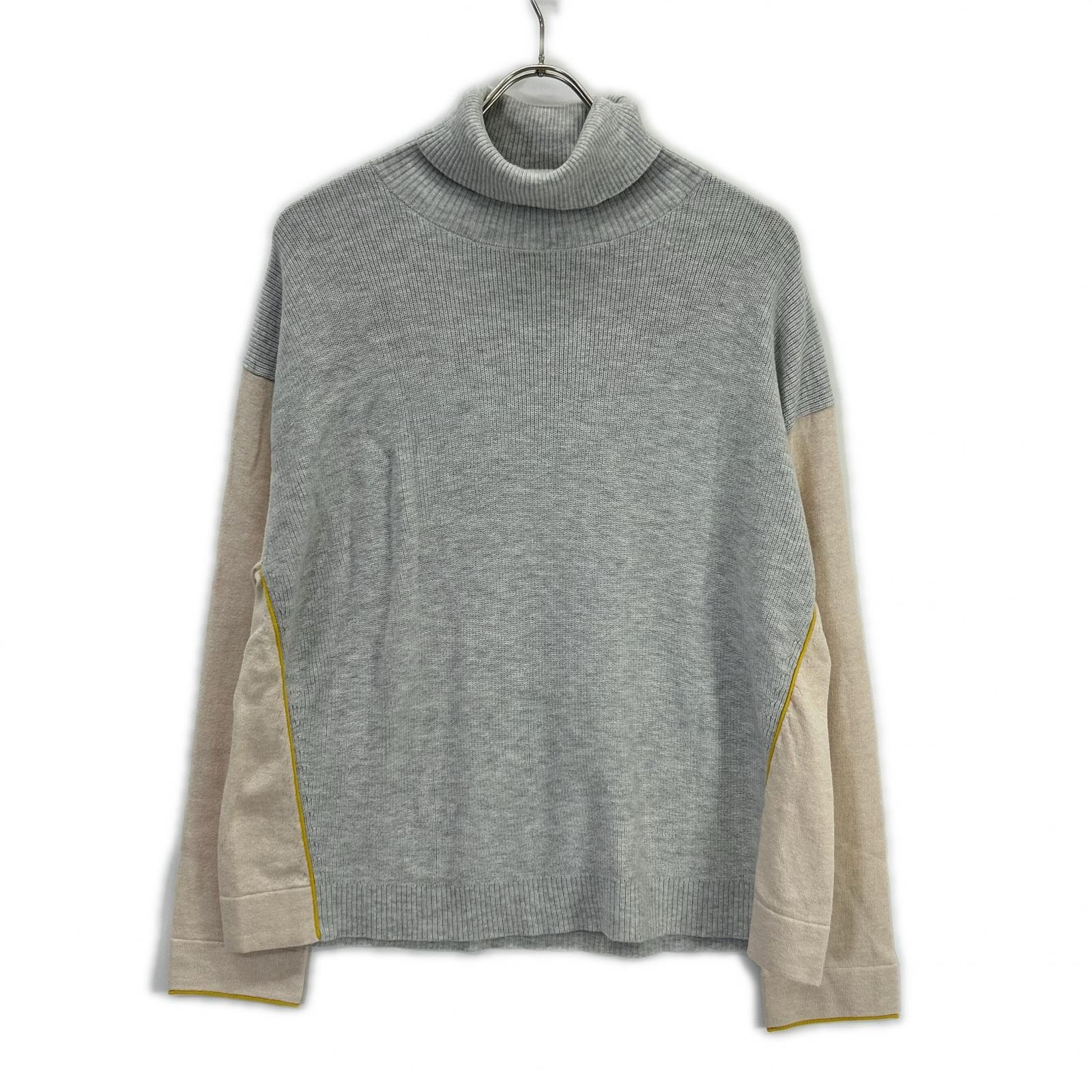 ポールスミス KRPSIS0120 グレー×ベージュ タートルネック ニット XL