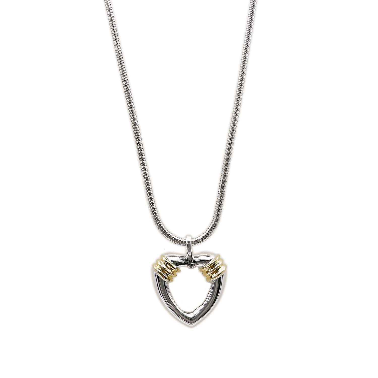 TIFFANY&Co. ティファニー ハート コイル スネークチェーン コンビ ネックレス
 ペンダント ヴィンテージ SV925 シルバー 新品仕上済 レディース
 【中古】