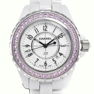 シャネル CHANEL H7990 J12 ダイヤモンドベゼル ホワイト クォーツ レディース 美品 腕時計 I#147961