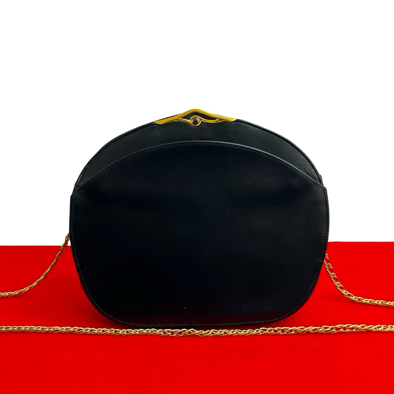 CARTIER カルティエ サファイアライン レザー ショルダーバッグ ネイビー
 39262