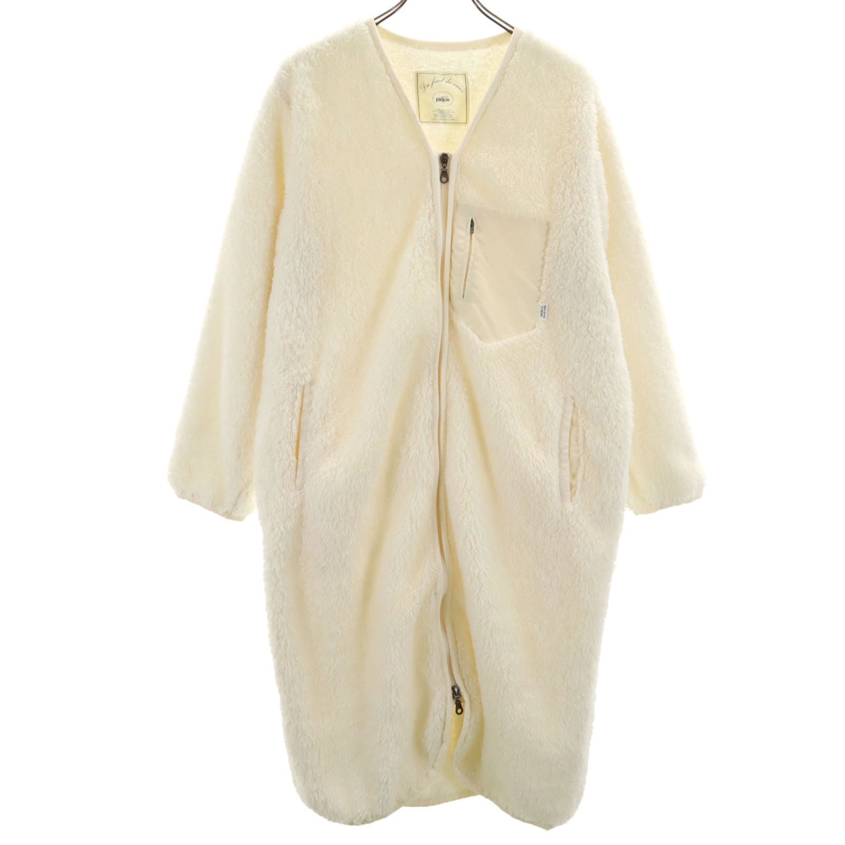 gelato pique ジェラートピケ フリース ロングコート F アイボリー ルームウェア