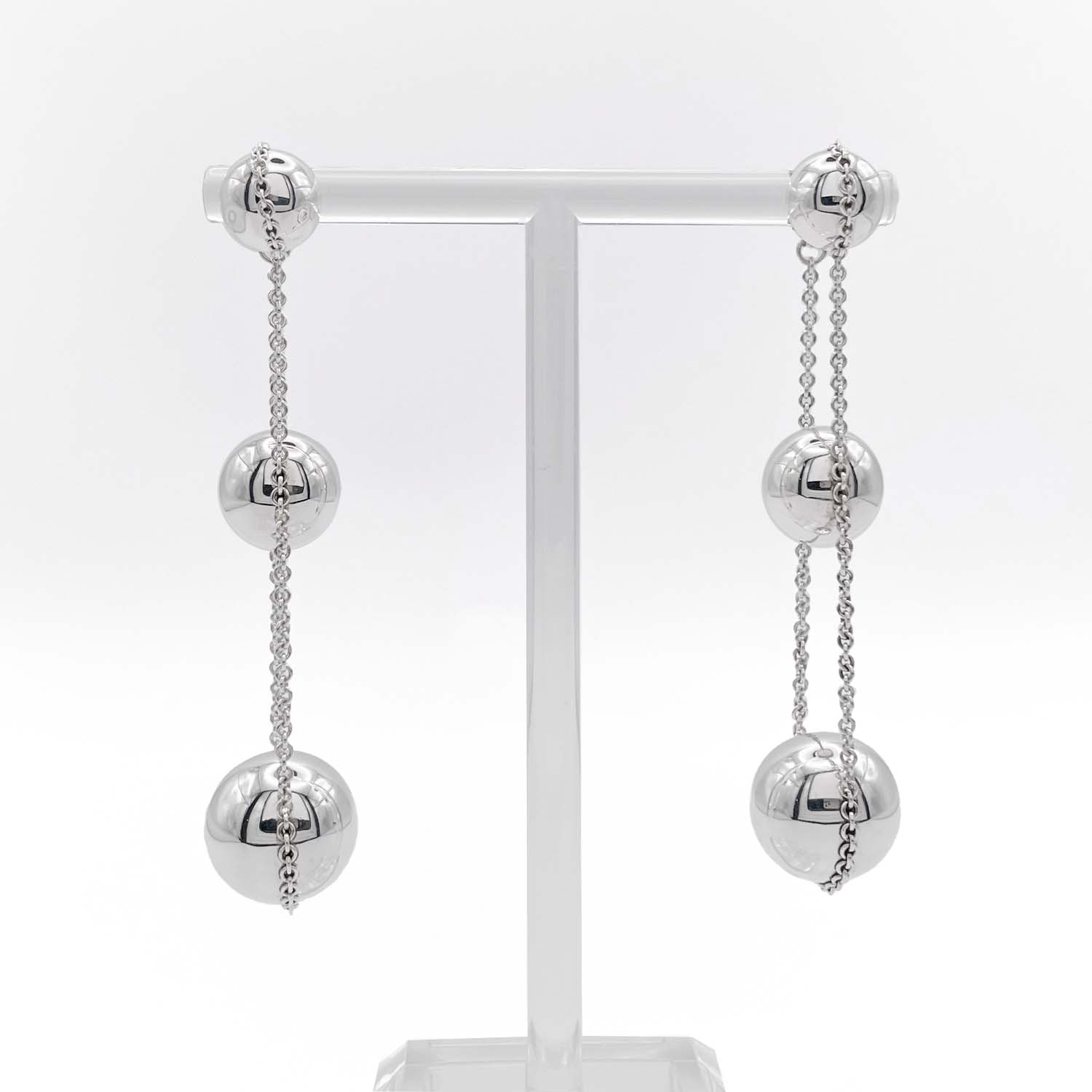 TIFFANY&Co. ティファニー ハードウェア トリプルドロップ ピアス
 3連 SV925 シルバー 新品仕上済 レディース
 【中古】