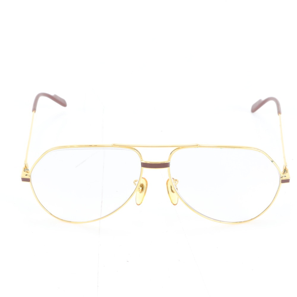 ■美品 カルティエ 度入り 59□14 130 眼鏡 ゴールド フレーム