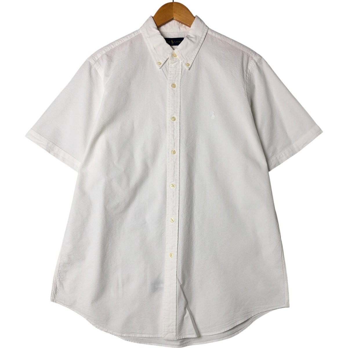 古着 ラルフローレン Ralph Lauren POLO RALPH LAUREN シアサッカー 半袖 ボタンダウンシャツ メンズL相当/eaa560638