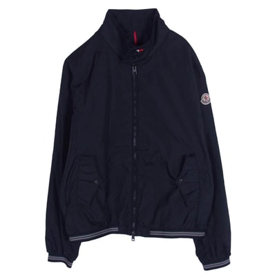 MONCLER モンクレール ジャケット D10914164105 ALLIER ロゴワッペン トリコロール ボタンホール ナイロン ジップアップ ジャケット スイングトップ ネイビー系 2【中古】