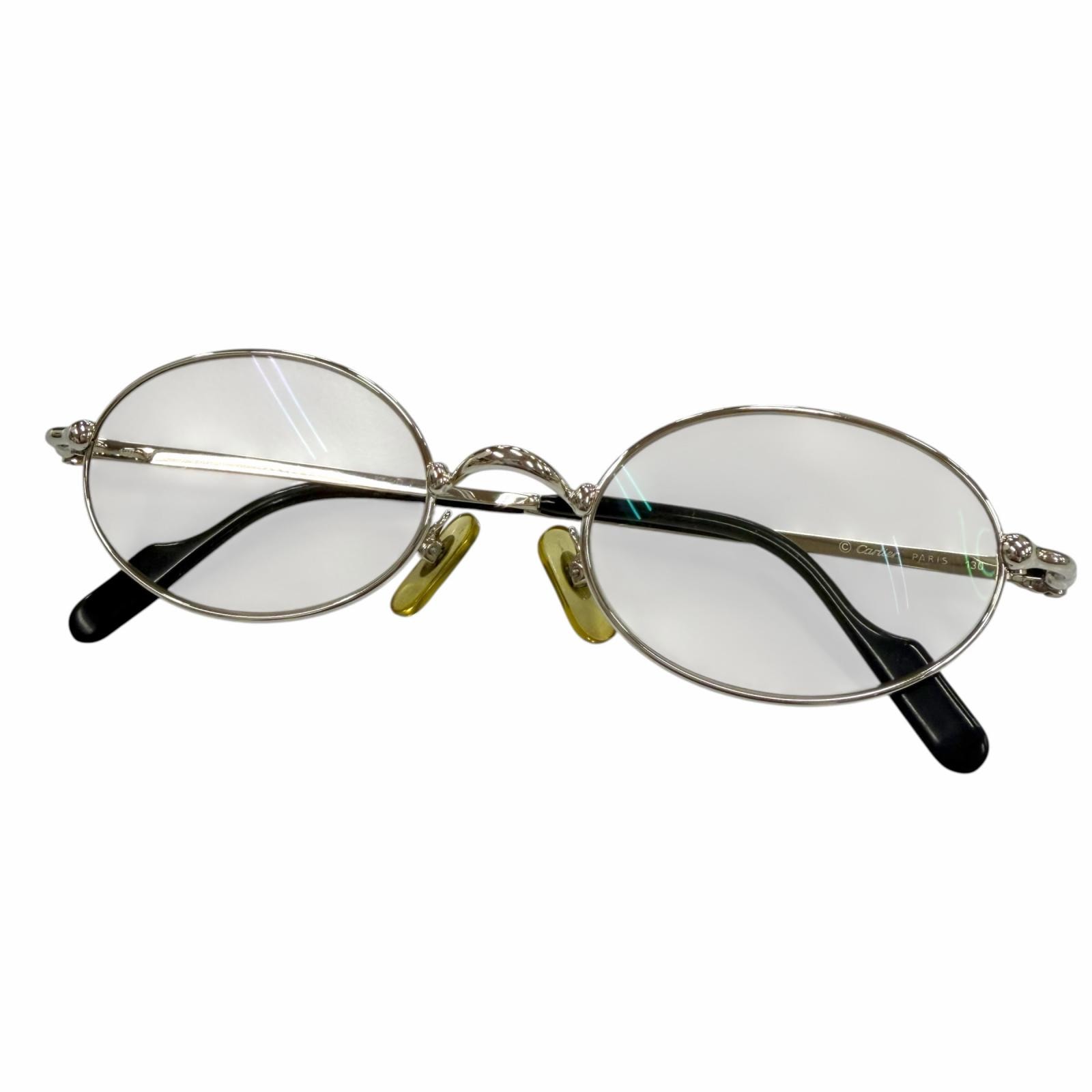 美品 カルティエ メガネ トリニティ シルバー メンズ 47□19 130