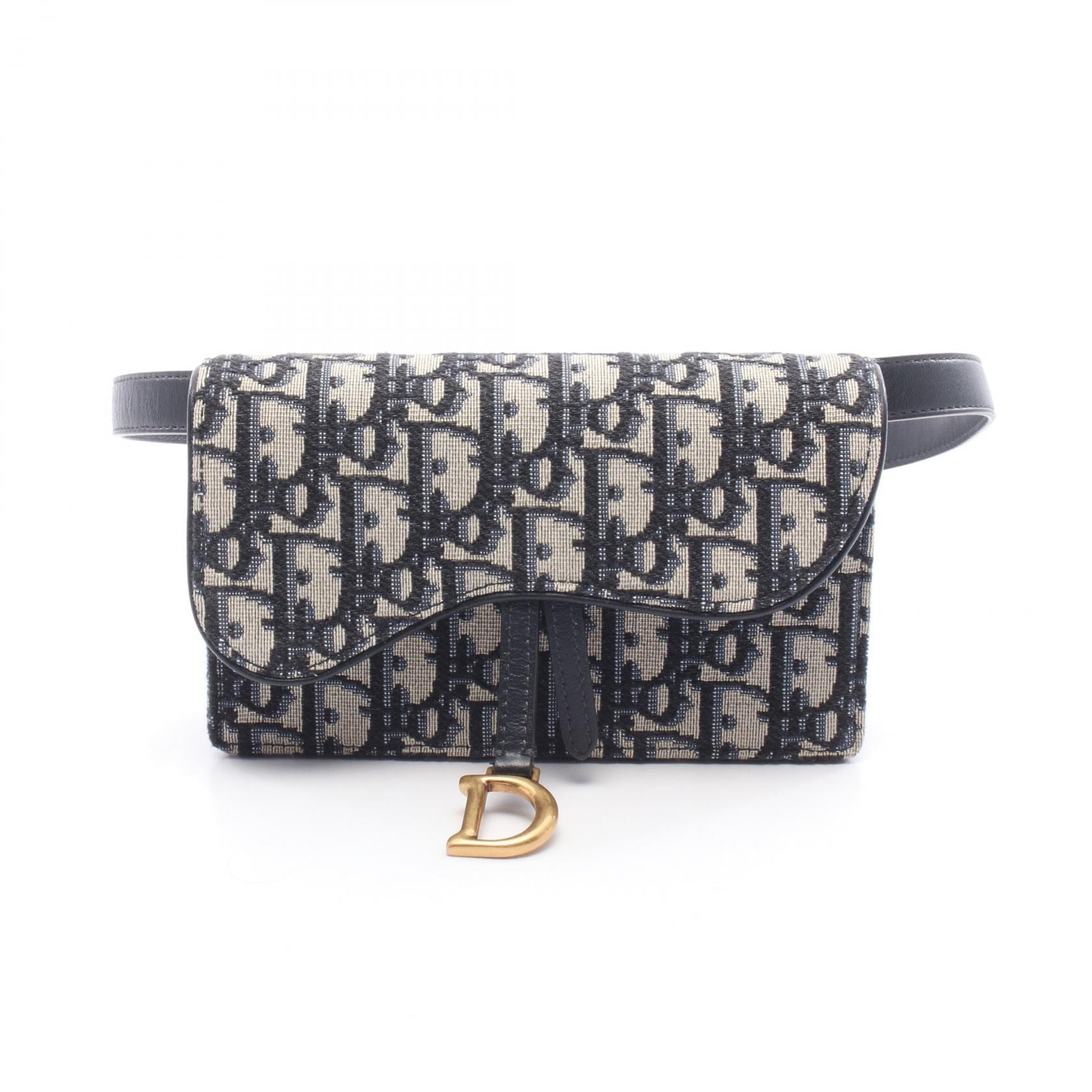 ディオール Dior オブリーク ウエストバッグ ボディバッグ バッグ キャンバス レディース ネイビー系 / ベージュ系 S5619CTZQ_M928 【中古】