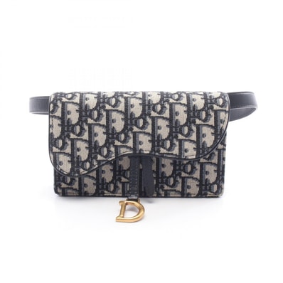 ディオール Dior オブリーク ウエストバッグ ボディバッグ バッグ キャンバス レディース ネイビー系 / ベージュ系 S5619CTZQ_M928 【中古】