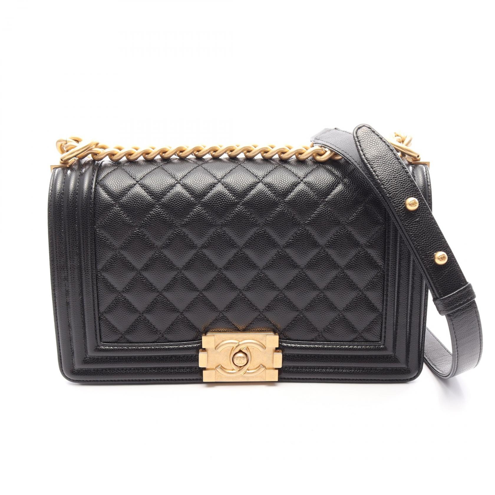 シャネル CHANEL ボーイシャネル ショルダーバッグ バッグ キャビアスキン(グレインドカーフ) レディース ブラック系 A67086 【中古】