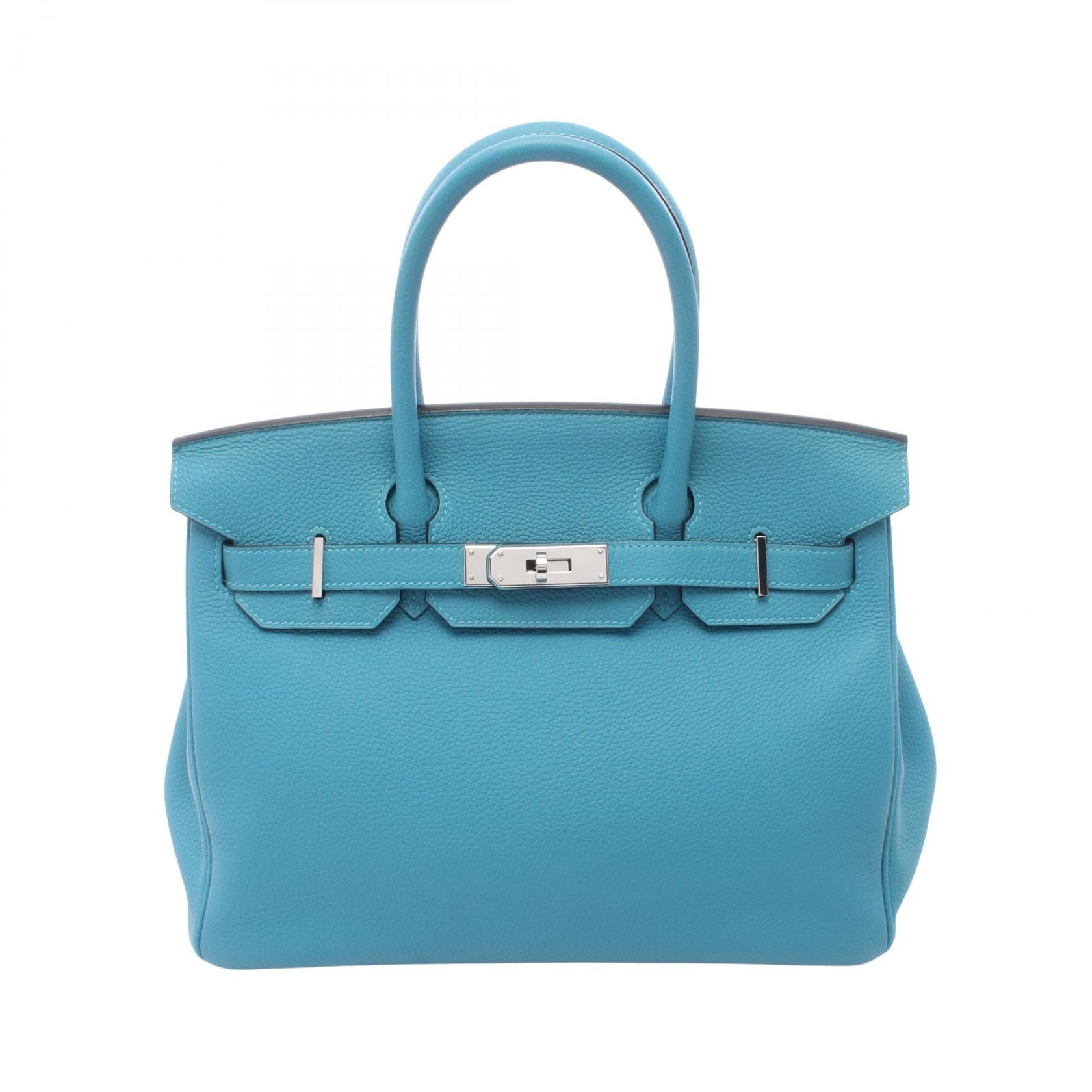 エルメス HERMES バーキン30 ハンドバッグ バッグ レザー トゴ トゴ ターコイズ T刻印(2015年製造) レディース ブルー系 【中古】