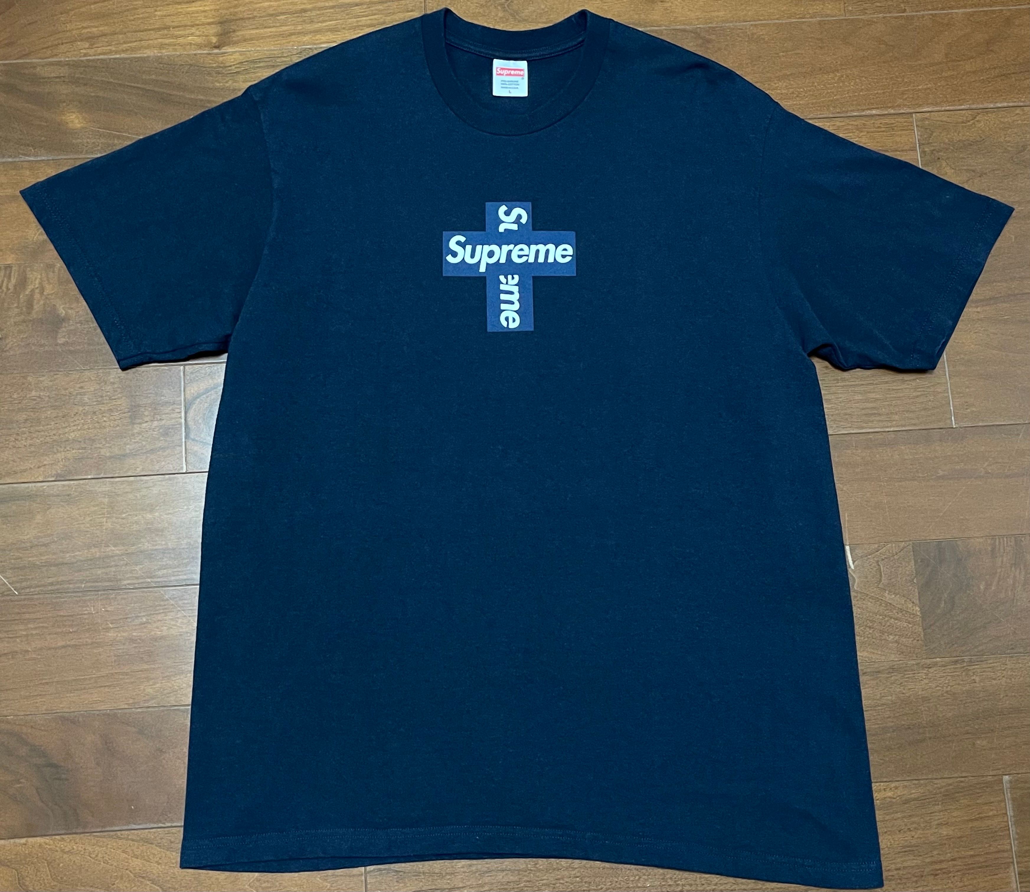 Supreme Cross Box Logo Tee "Navy"