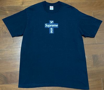 Supreme Cross Box Logo Tee "Navy"