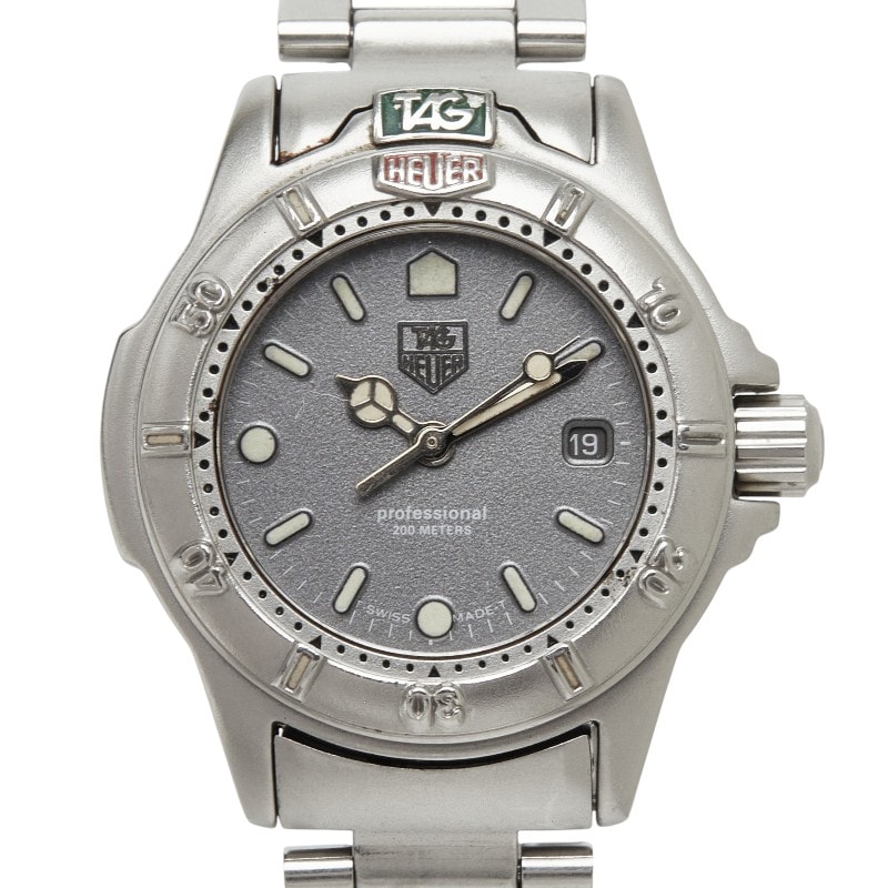 タグホイヤー プロフェッショナル セル 腕時計 999.208 クオーツ グレー文字盤 ステンレススチール レディース TAG HEUER 【中古】