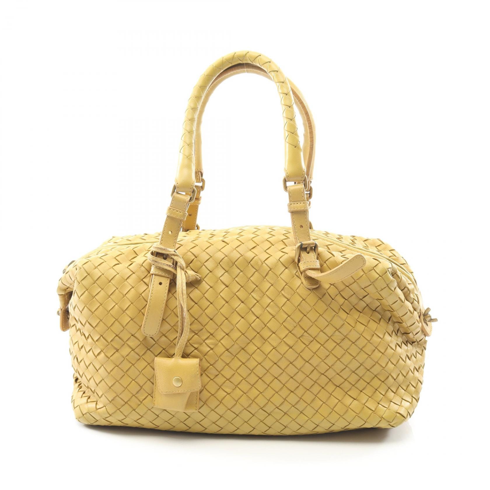 ボッテガヴェネタ BOTTEGA VENETA イントレチャート ハンドバッグ バッグ レザー レディース ブラウン系 173398V0OA2 【中古】