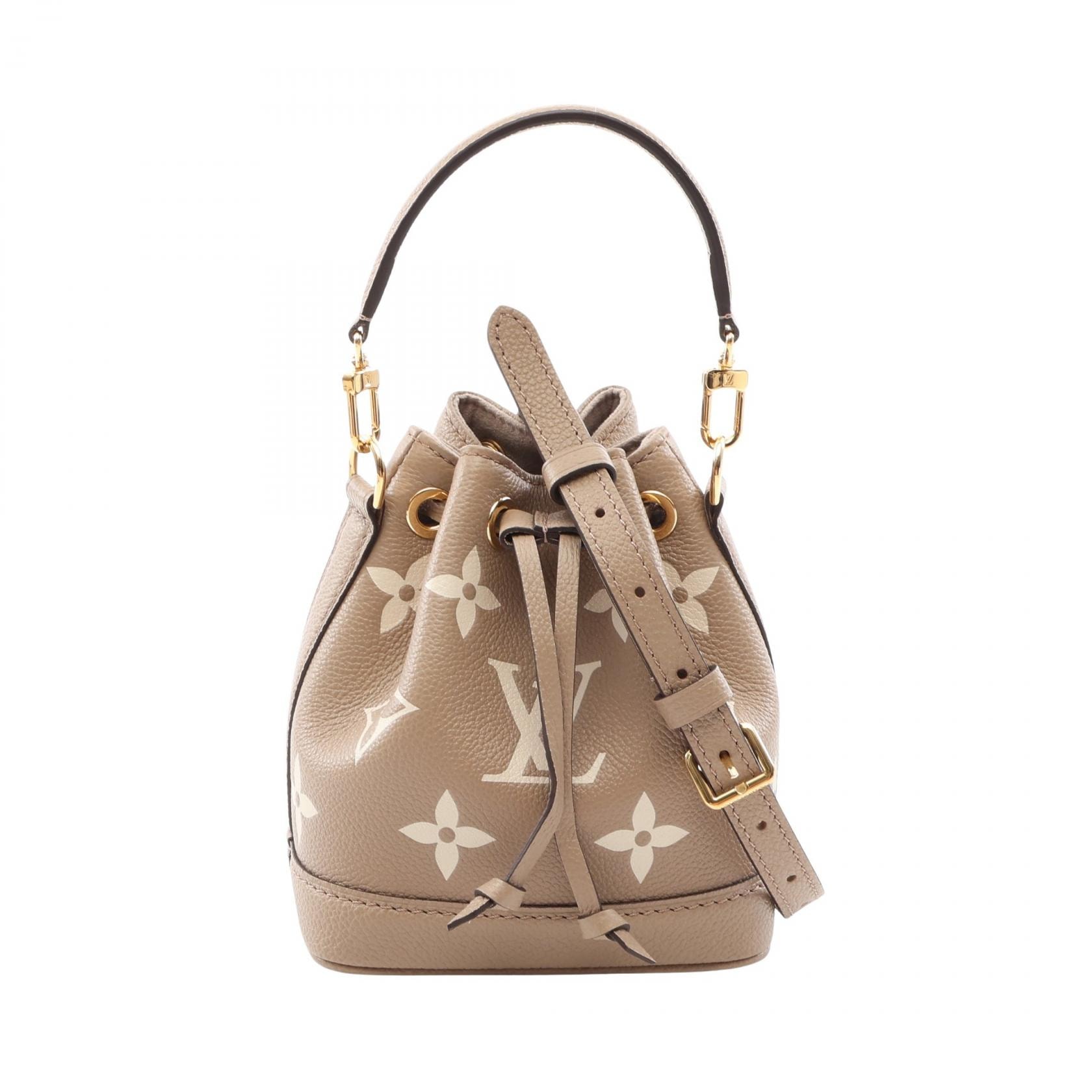 ルイ・ヴィトン LOUIS VUITTON ナノ ノエ バイカラー2WAY ハンドバッグ バッグ レザー モノグラム・アンプラント トゥルトレールクレーム レディース ベージュ系 / アイボリー系 M46291 【中古】