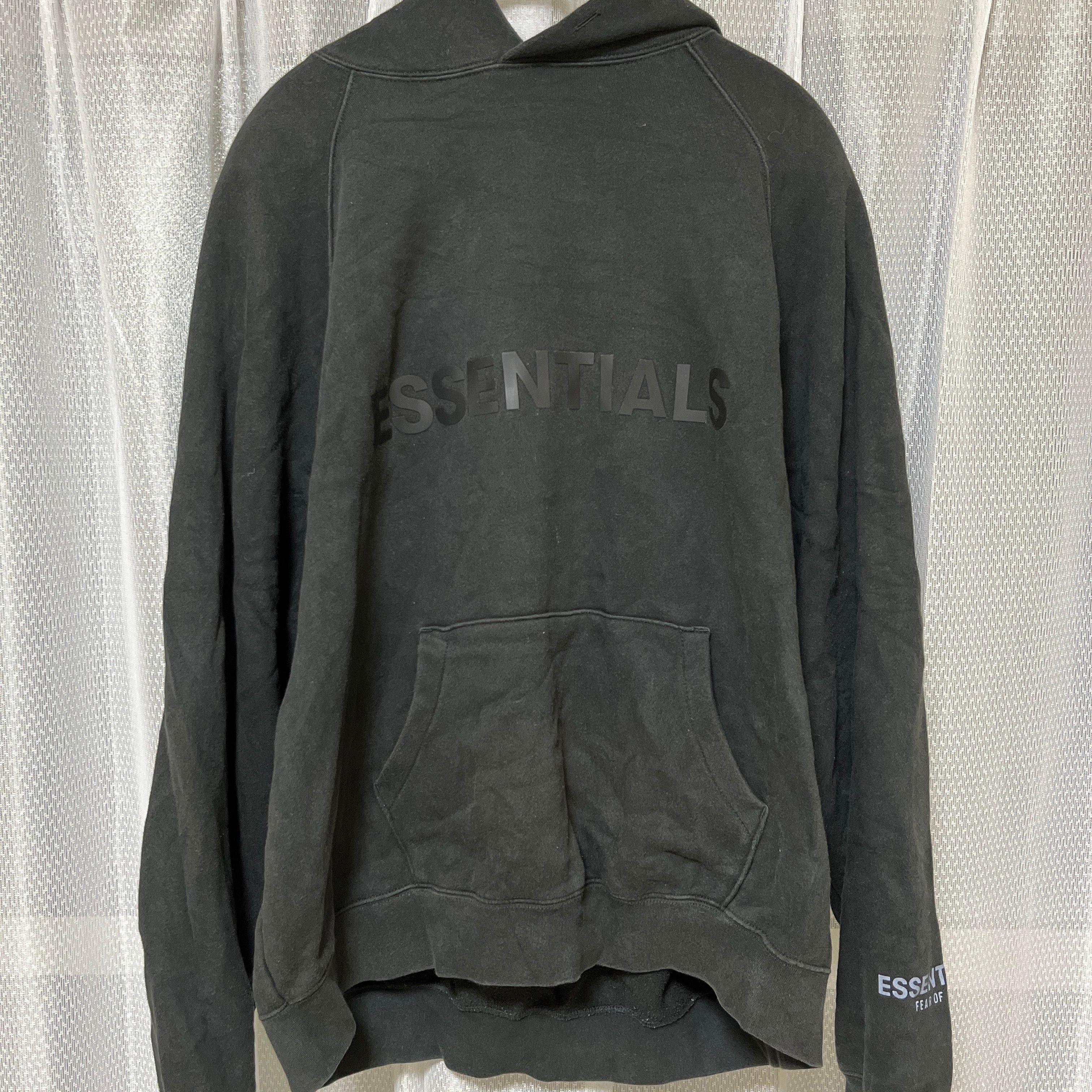 FEAR OF GOD ESSENTIALS 3D Silicon Applique Pullover Hoodie "Black"