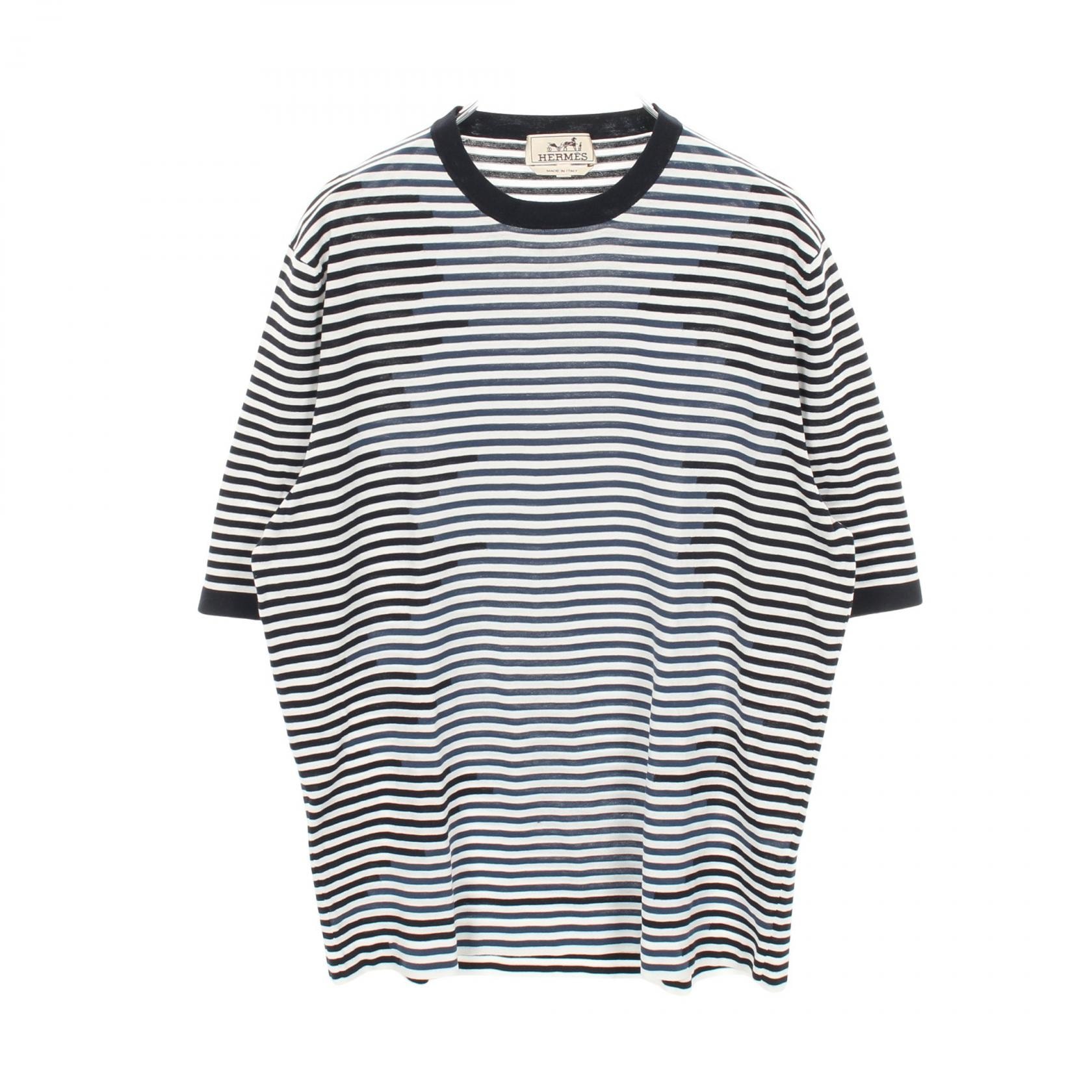 エルメス HERMES 半袖Tシャツ 衣料品 トップス コットン メンズ レディース ネイビー系 【中古】