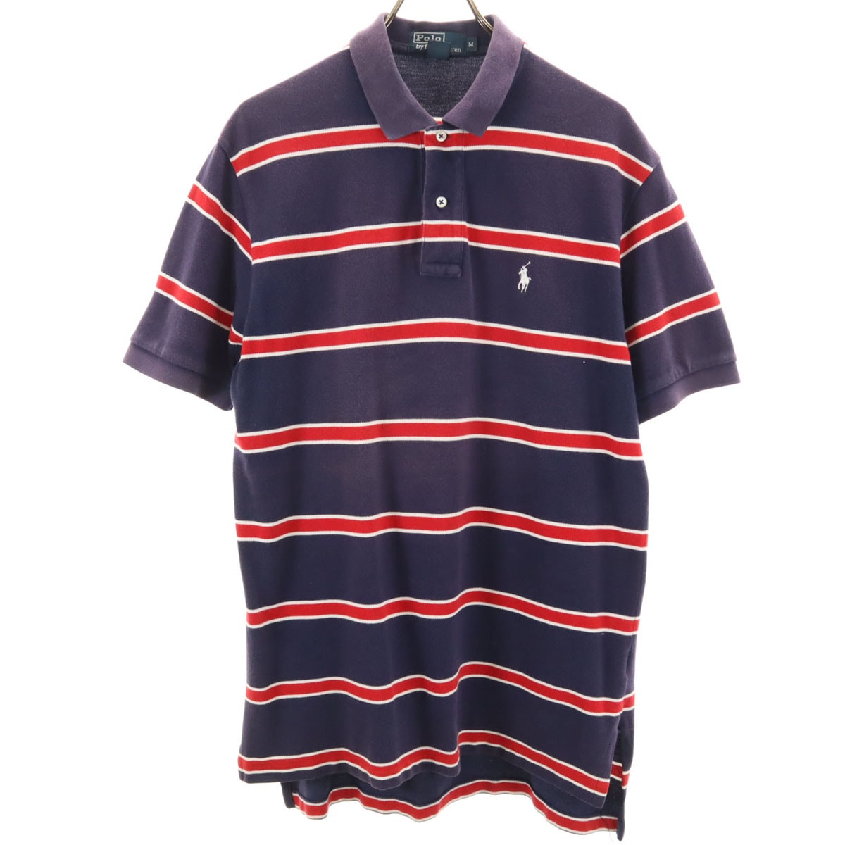Polo by Ralph Lauren ポロバイラルフローレン ボーダー 半袖 ポロシャツ M ネイビー系