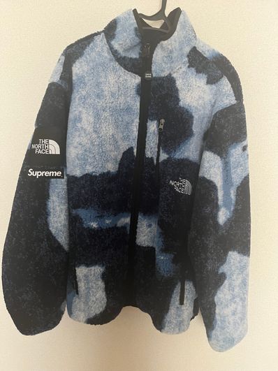 Supreme x The North Face Bleached Denim Print Fleece Jacket "Indigo"