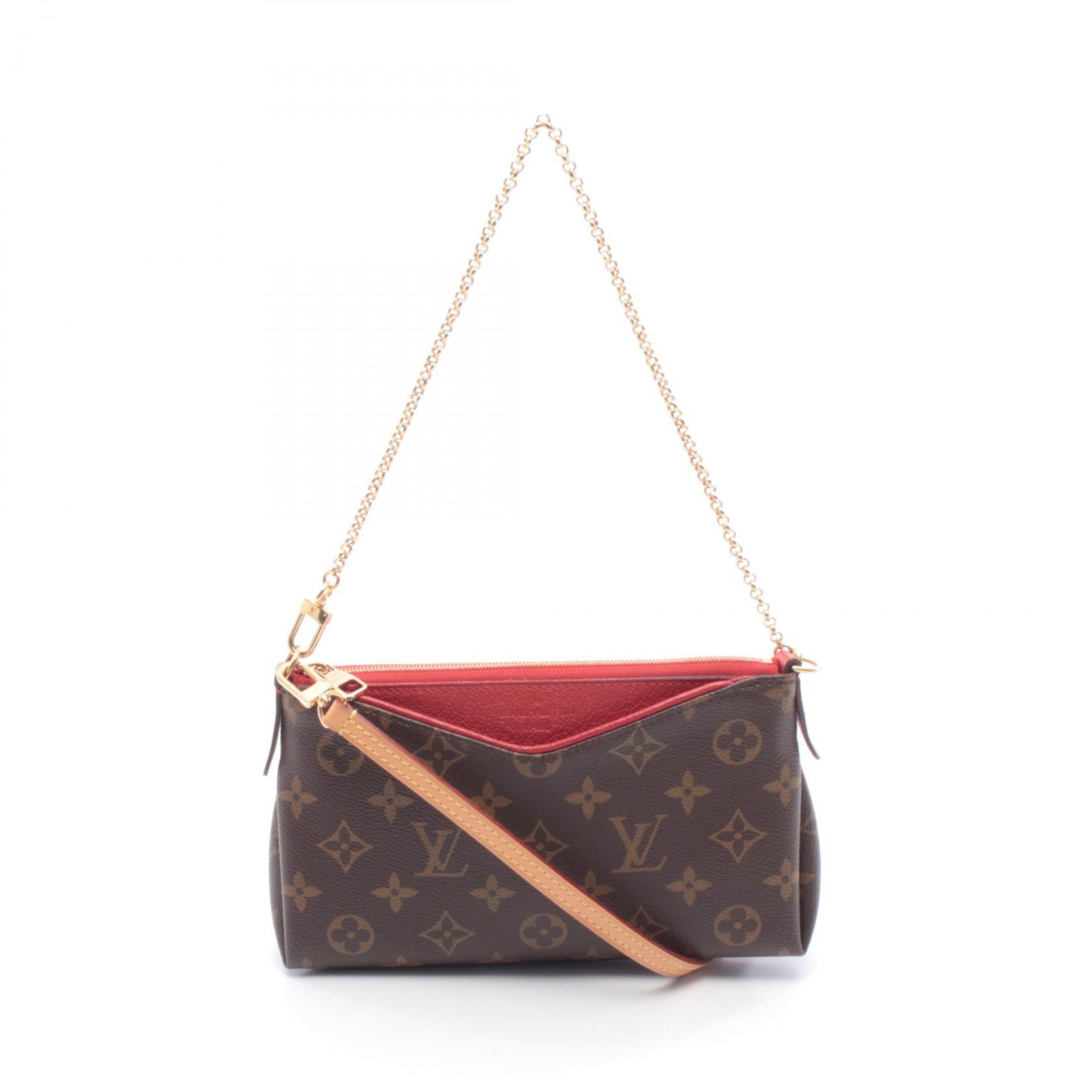 ルイ・ヴィトン LOUIS VUITTON パラス クラッチ ハンドバッグ バッグ PVCコーティングキャンバス レザー モノグラム スリーズ レディース ブラウン系 / レッド系 M41638 【中古】