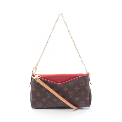 ルイ・ヴィトン LOUIS VUITTON パラス クラッチ ハンドバッグ バッグ PVCコーティングキャンバス レザー モノグラム スリーズ レディース ブラウン系 / レッド系 M41638 【中古】