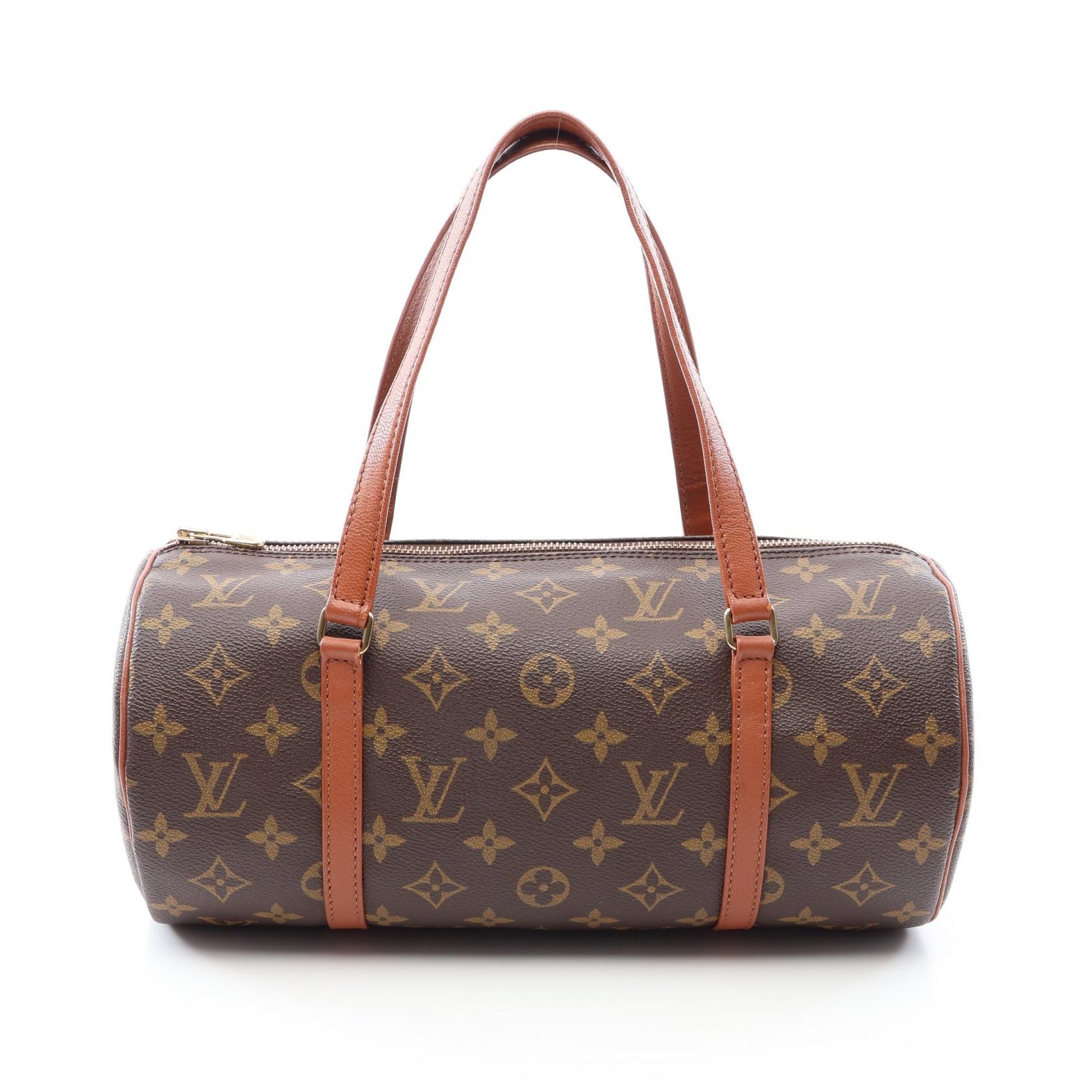 ルイ・ヴィトン LOUIS VUITTON パピヨン30 旧型 ハンドバッグ バッグ PVCコーティングキャンバス レザー モノグラム レディース ブラウン系 M51365 【中古】