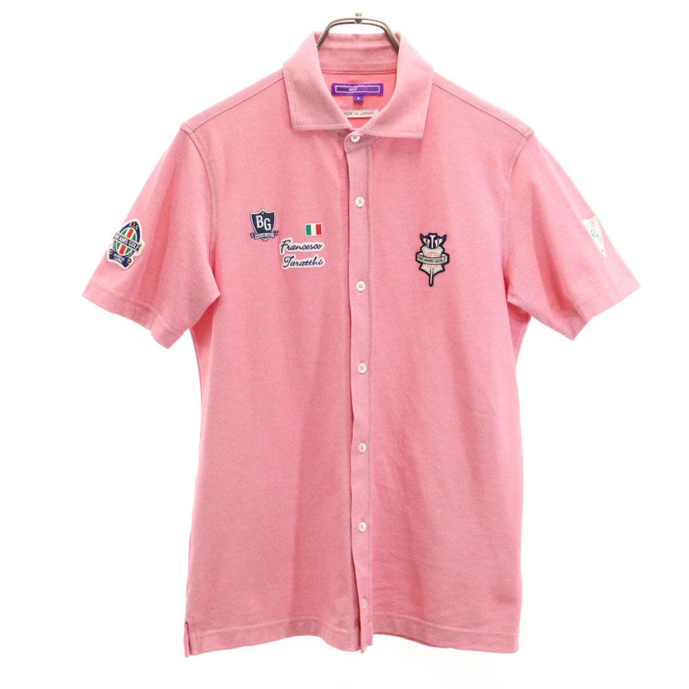 BEAMS GOLF ビームスゴルフ 日本製 ゴルフ 半袖 シャツ S ピンク 鹿の子