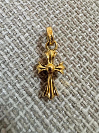 Chrome Hearts 22K Cross Baby Fat Charm "Yellow Gold"