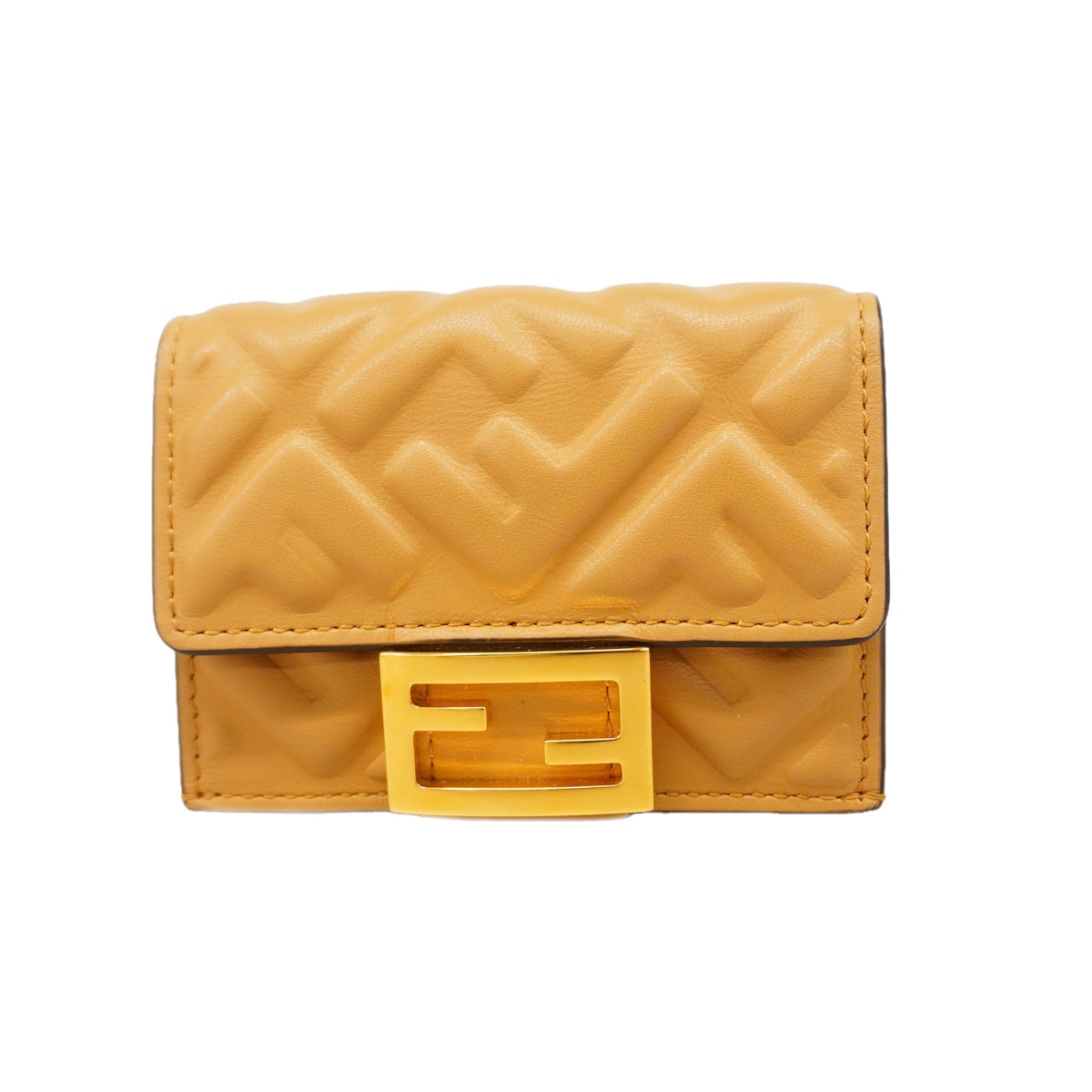 ★最終価格★SALE【6he5429】フェンディ 三つ折り財布 レザー ブラウン ゴールド金具【中古】レディース