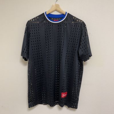 Supreme Perforated Stripe Warm Up Top "Black"