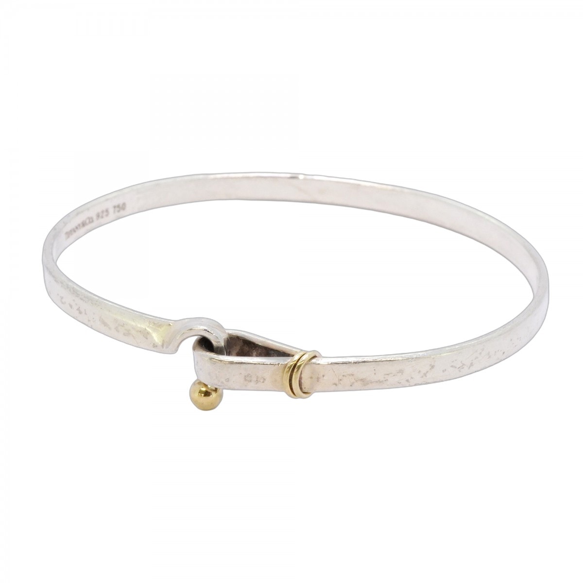 【6jcb0848】ティファニー バングル フック&アイ K18YG イエローゴールド シルバー925【中古】レディース