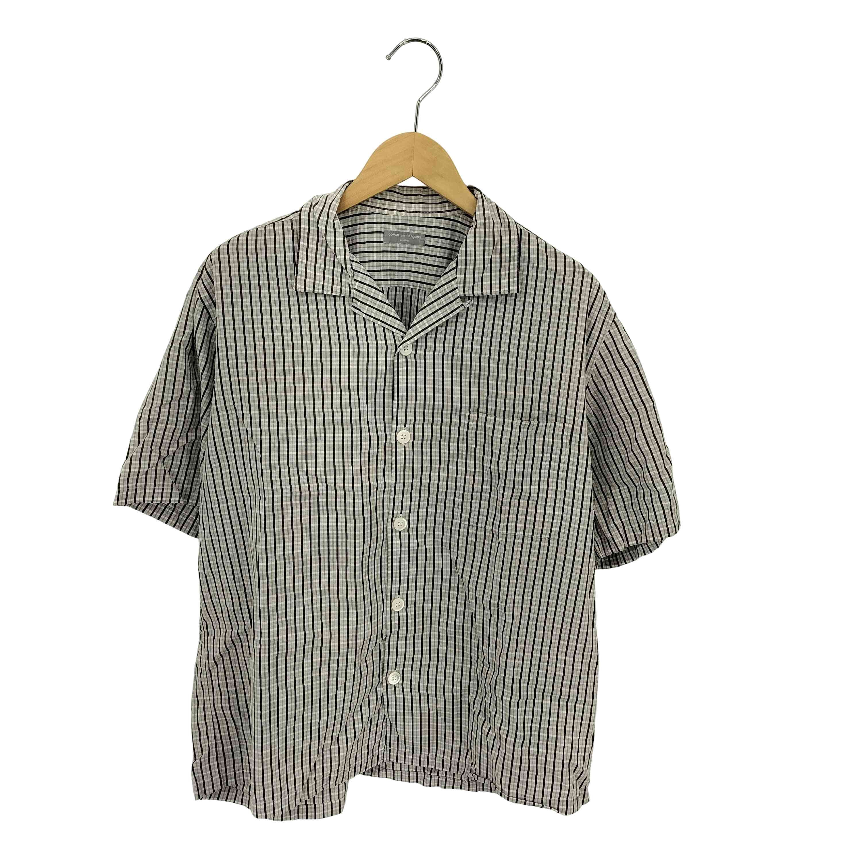 90-00s 銀タグ 田中オム ボックスシルエット オープンカラー チェック 半袖シャツ【1139926055456】