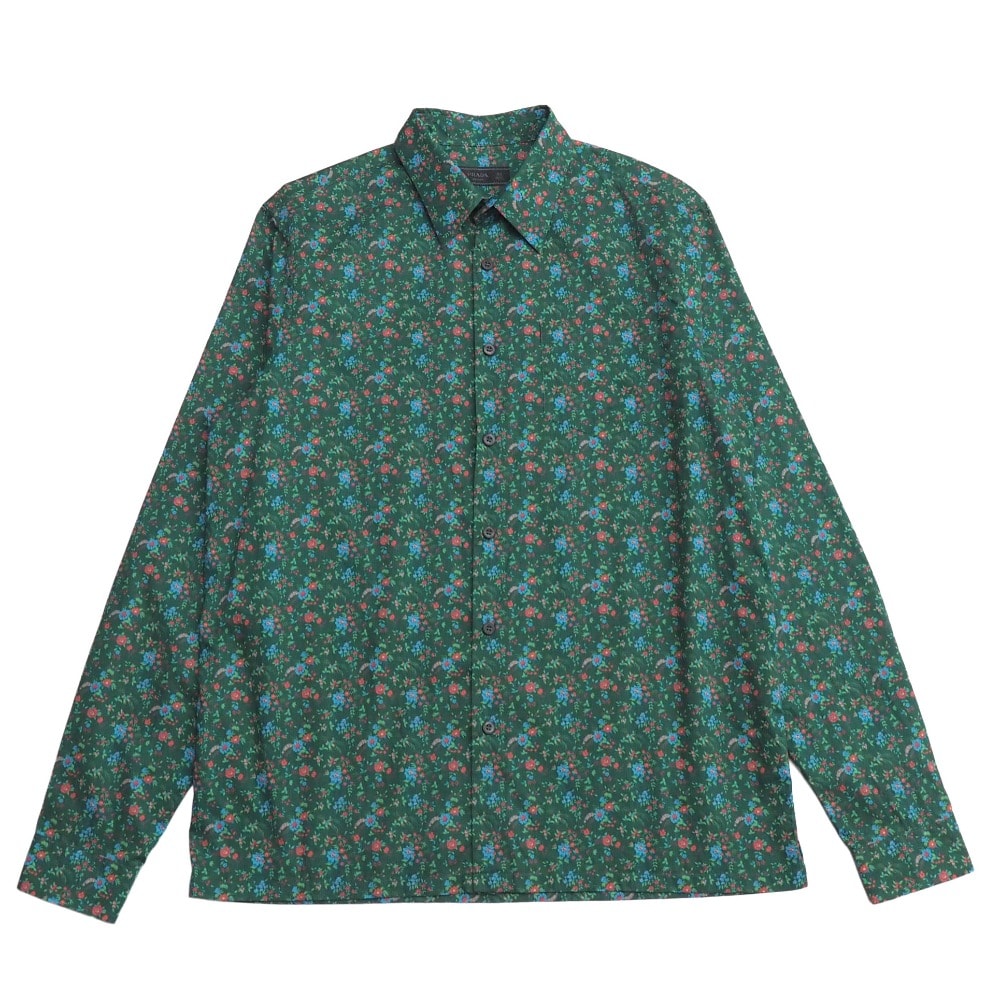 ■美品■PRADA プラダ 長袖シャツ サイズ40 15 3/4 花柄 コットン イタリア製 ブランド古着【中古】20261005/RB1203