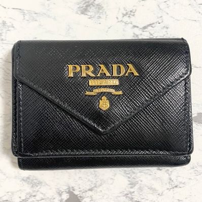 PRADA Small Saffiano Leather Wallet "Black"