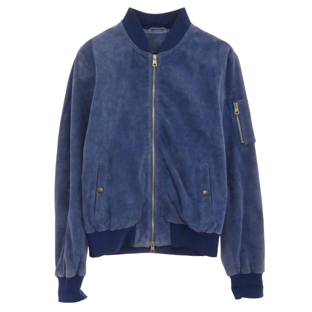 Ron Herman ロンハーマン ブルゾン 5120400871166 MEATPACKING D ミートパッキングD 別注 羊革 レザー フライトジャケット MA-1 ブルー系 S【中古】