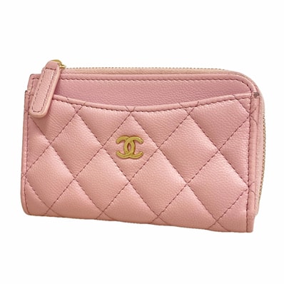 ★SALE【6kb1377】シャネル コインケース マトラッセ キャビアスキン ピンク シャンパンゴールド金具【中古】レディース