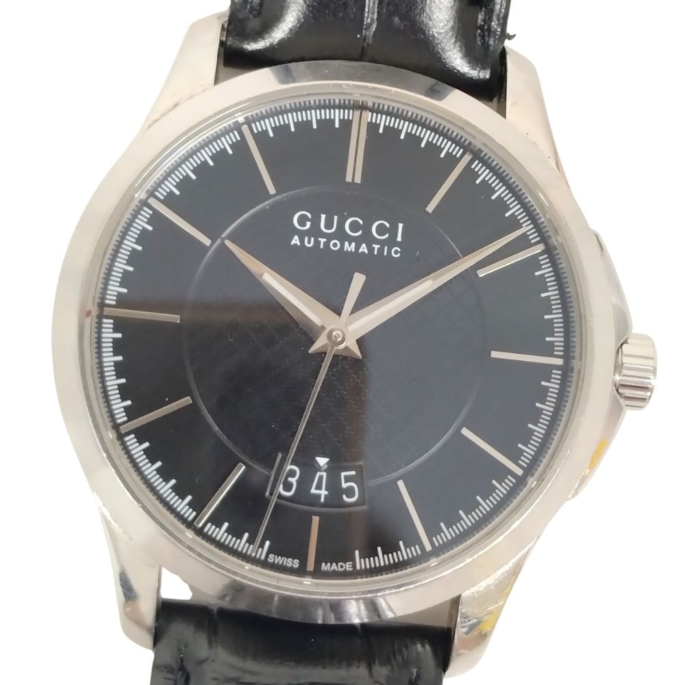 GUCCI グッチ 126.4 Gタイムレス デイト 自動巻き メンズ ベルト社外 腕時計 C753