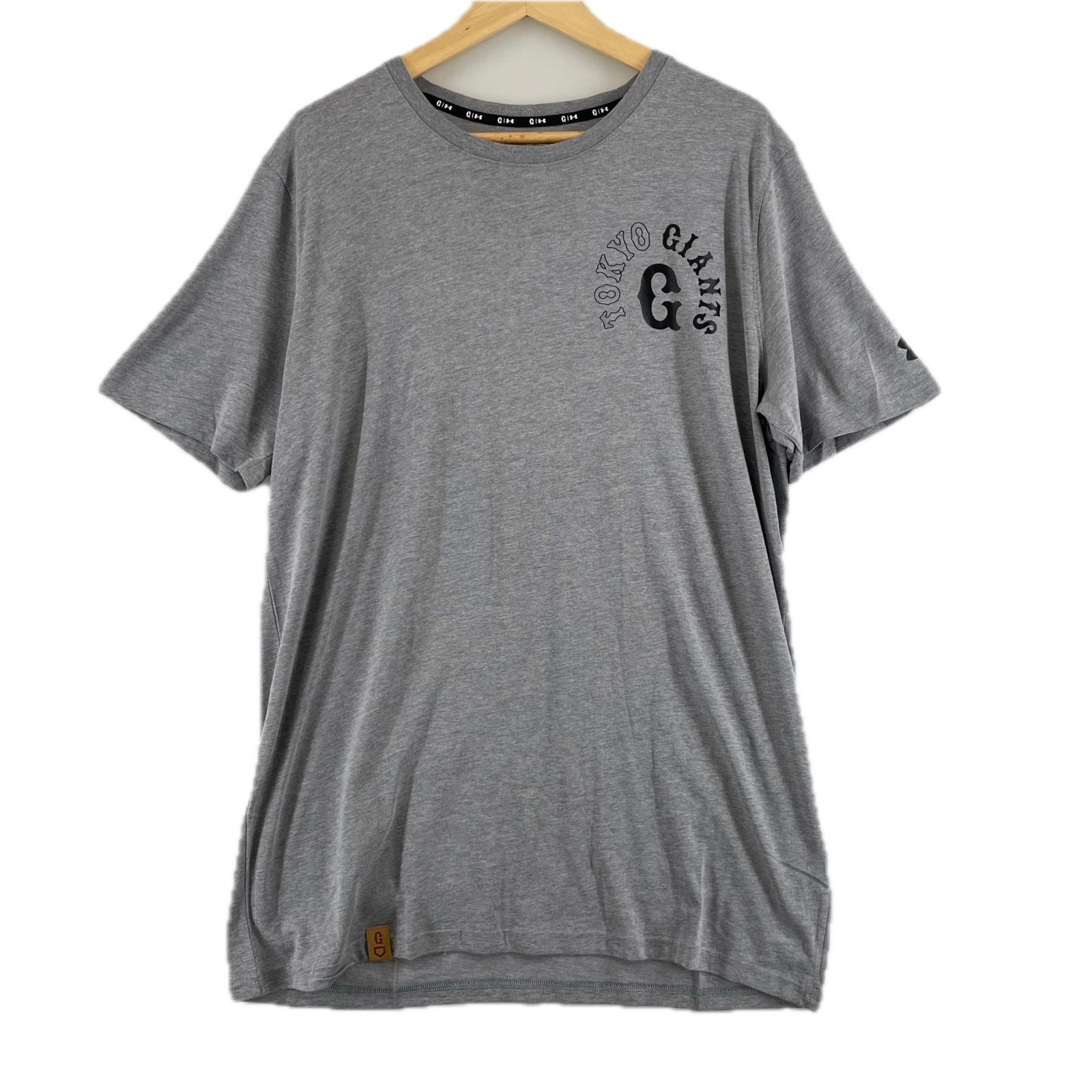 極美品 UNDER ARMOUR アンダーアーマー 両面プリント 春夏 SS 半袖Tシャツ コットン グレー メンズ 3XL ベースボールTシャツ【古着】【中古】